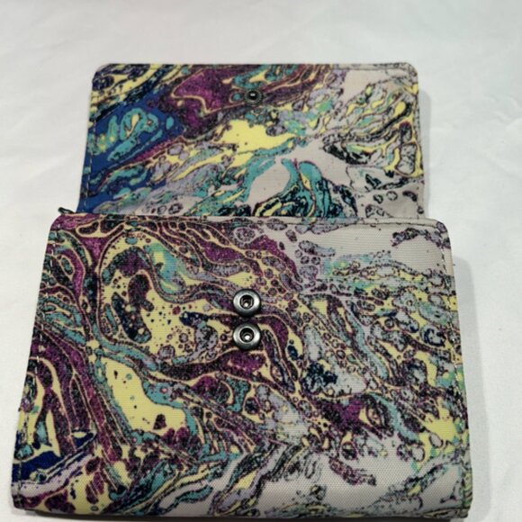 EUC Kipling Pixi Organizer Wallet with a Splash of Purple, Blue and Yellow - Picture 3 of 6